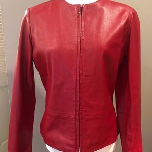 Yvonne & Marie 100% leather red jacket